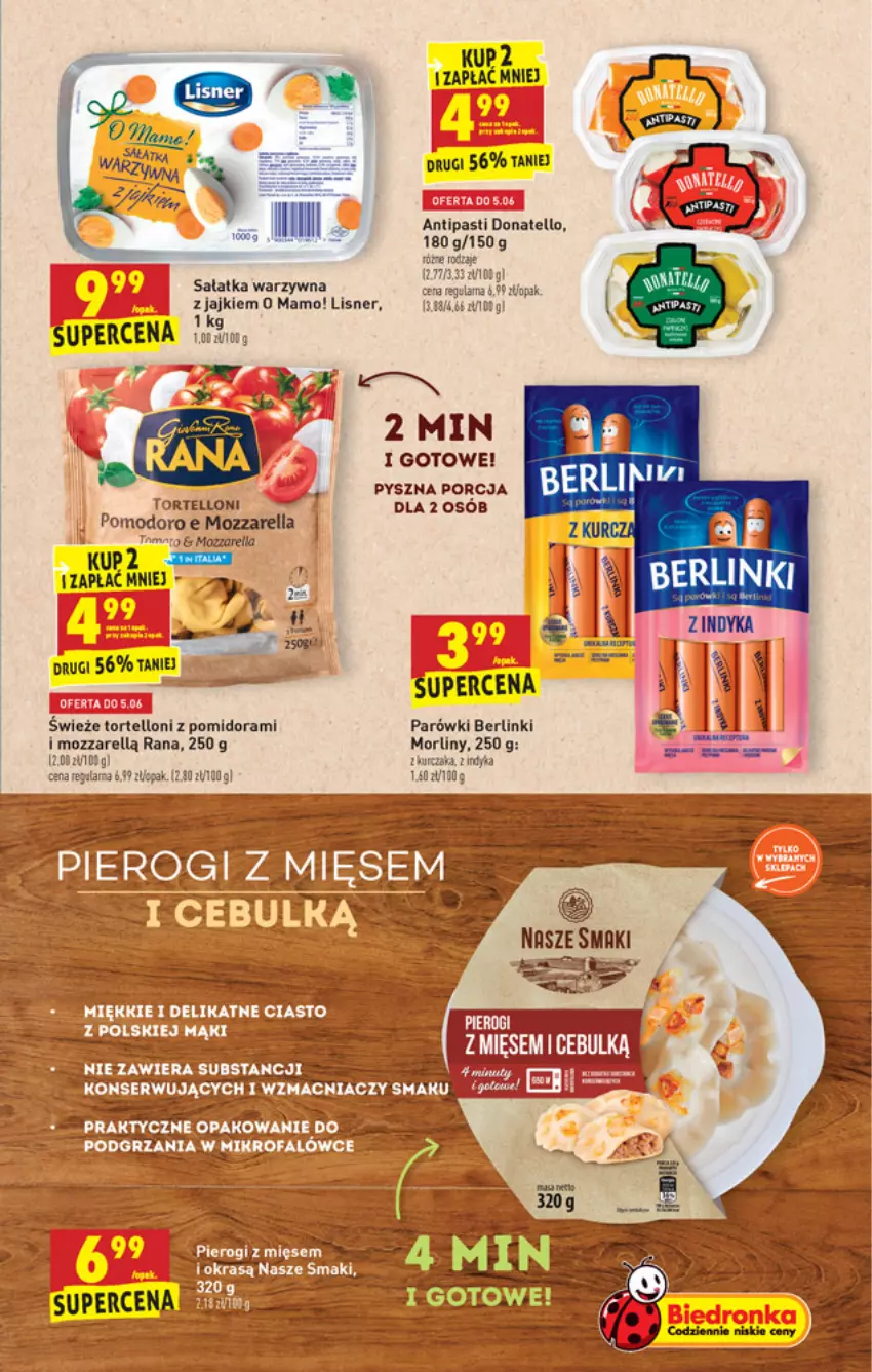 Gazetka promocyjna Biedronka - W tym tygodniu - ważna 02.06 do 09.05.2021 - strona 41 - produkty: Berlinki, Lisner, Morliny, Mozzarella, Parówki, Por, Sałat, Sałatka, Sałatka warzywna, Tortelloni