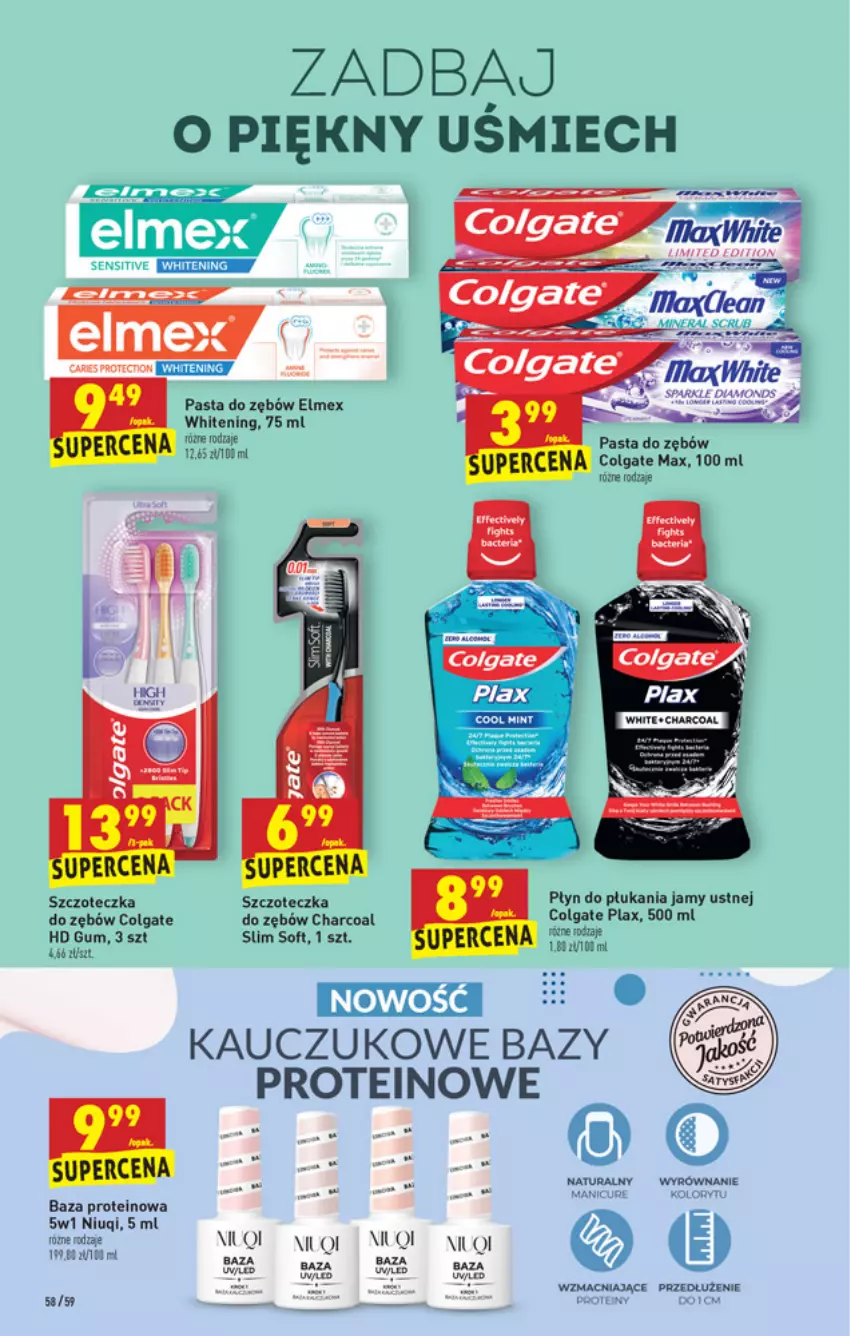 Gazetka promocyjna Biedronka - W tym tygodniu - ważna 02.06 do 09.05.2021 - strona 58 - produkty: Baza proteinowa, Colgate, Elmex, LG, Niuqi, Pasta do zębów, Płyn do płukania, Płyn do płukania jamy ustnej, Szczoteczka