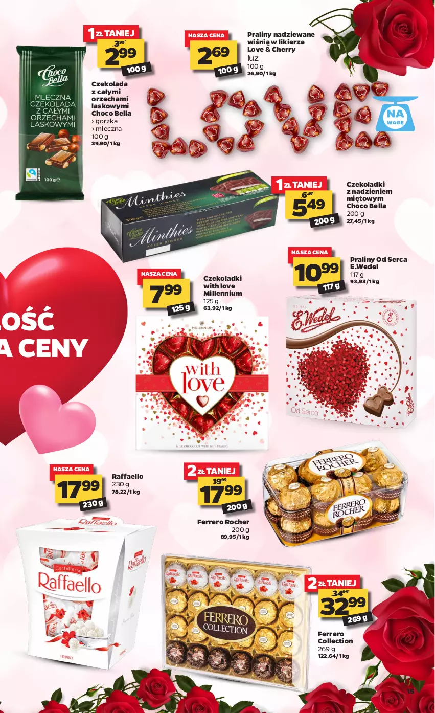 Gazetka promocyjna Netto - Oferta tygodnia - ważna 08.02 do 13.02.2021 - strona 15 - produkty: Bell, Bella, Czekolada, Fa, Ferrero, Ferrero Rocher, Likier, Praliny, Raffaello, Ser