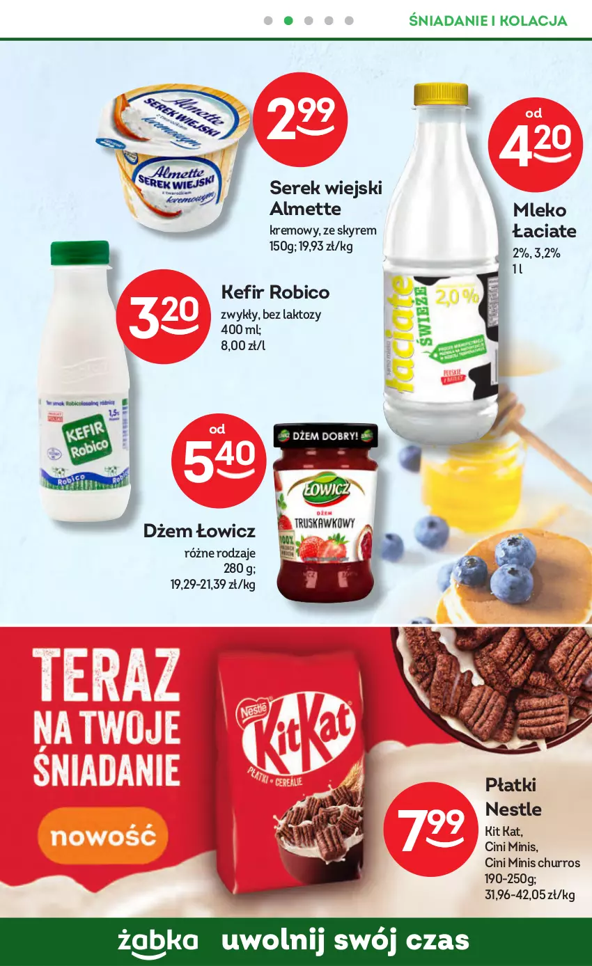 Gazetka promocyjna Żabka - ważna 27.09 do 10.10.2023 - strona 33 - produkty: Almette, BIC, Cini Minis, Dżem, Kefir, Kit Kat, Mleko, Robico, Ser, Serek, Serek wiejski