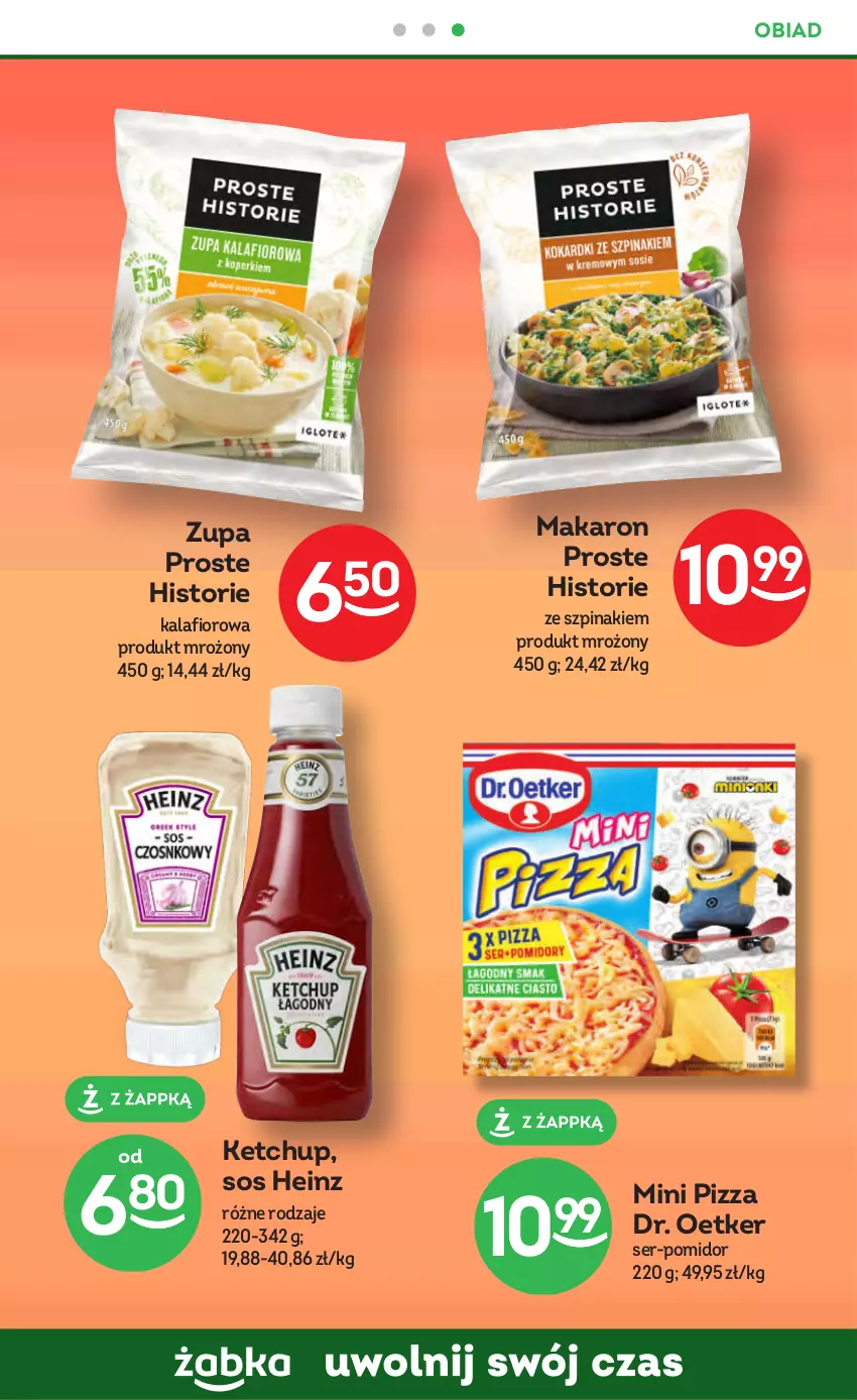 Gazetka promocyjna Żabka - ważna 27.09 do 10.10.2023 - strona 48 - produkty: Dr. Oetker, Heinz, Kalafior, Ketchup, Makaron, Pizza, Ser, Sos, Szpinak, Zupa