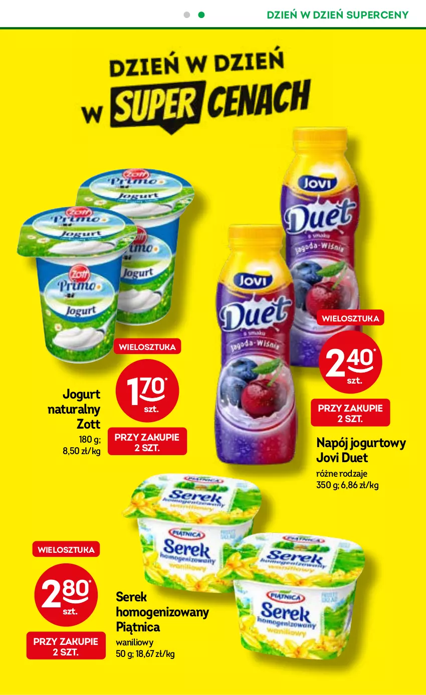 Gazetka promocyjna Żabka - ważna 27.09 do 10.10.2023 - strona 5 - produkty: Jogurt, Jogurt naturalny, Napój, Napój jogurtowy, Piątnica, Ser, Serek, Serek homogenizowany, Zott