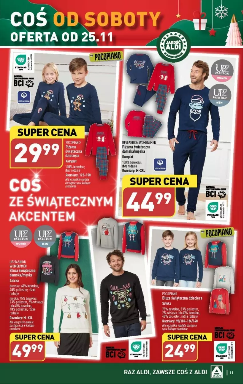 Gazetka promocyjna Aldi - ważna 22.11 do 25.11.2023 - strona 3 - produkty: Bluza, Dzieci, Fa, Piżama, Pocopiano, Wełna