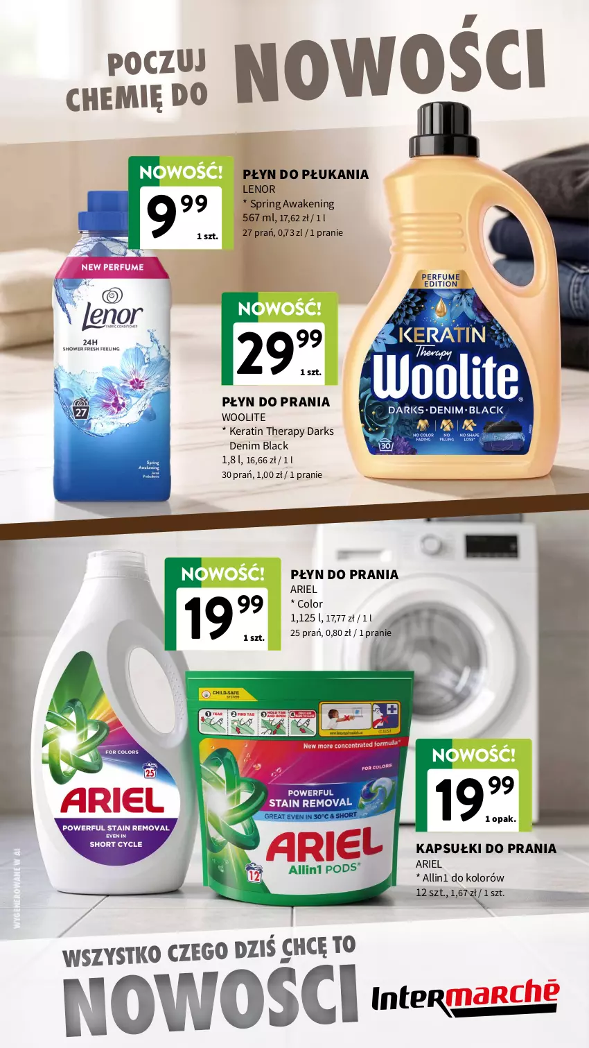 Gazetka promocyjna Intermarche - Gazetka Intermarche - ważna 09.09 do 26.09.2026 - strona 10 - produkty: Ariel, Kapsułki do prania, Lack, Lenor, Płyn do płukania, Płyn do prania, Woolite
