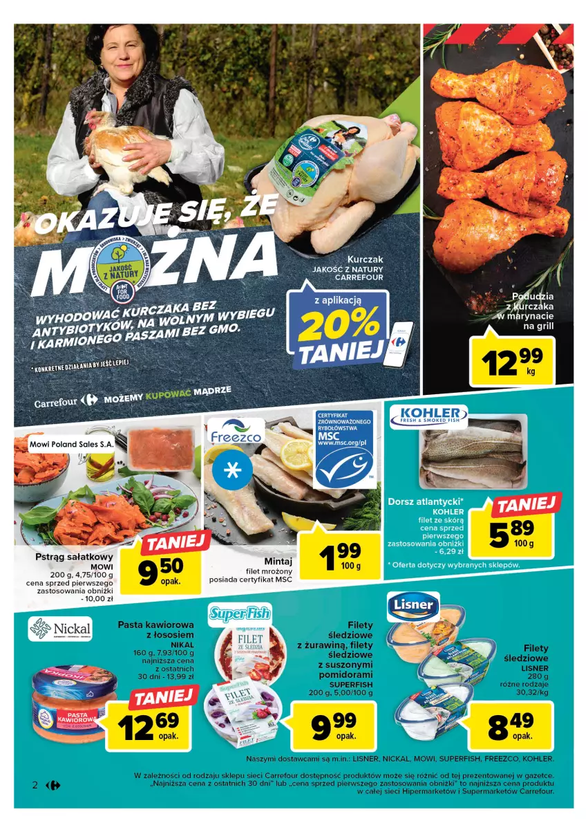 Gazetka promocyjna Carrefour - Gazetka Targ świeżości - ważna 08.05 do 13.05.2023 - strona 2 - produkty: Gosh, Grill, Kawior, Kurczak, Lisner, Pstrąg, Sałat, Sos