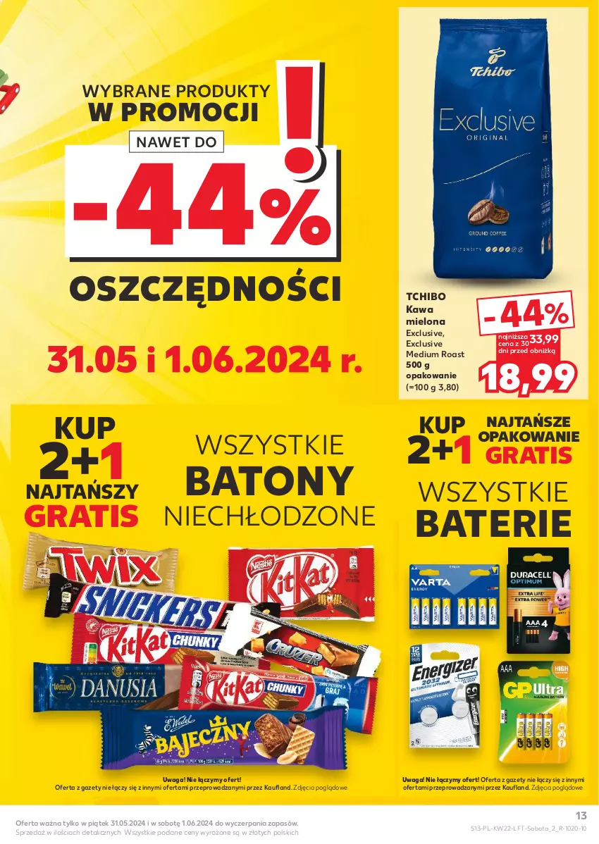 Gazetka promocyjna Kaufland - Gazetka tygodnia - ważna 29.05 do 05.06.2024 - strona 13 - produkty: Baton, Gra, Kawa, Kawa mielona, Tchibo, Waga