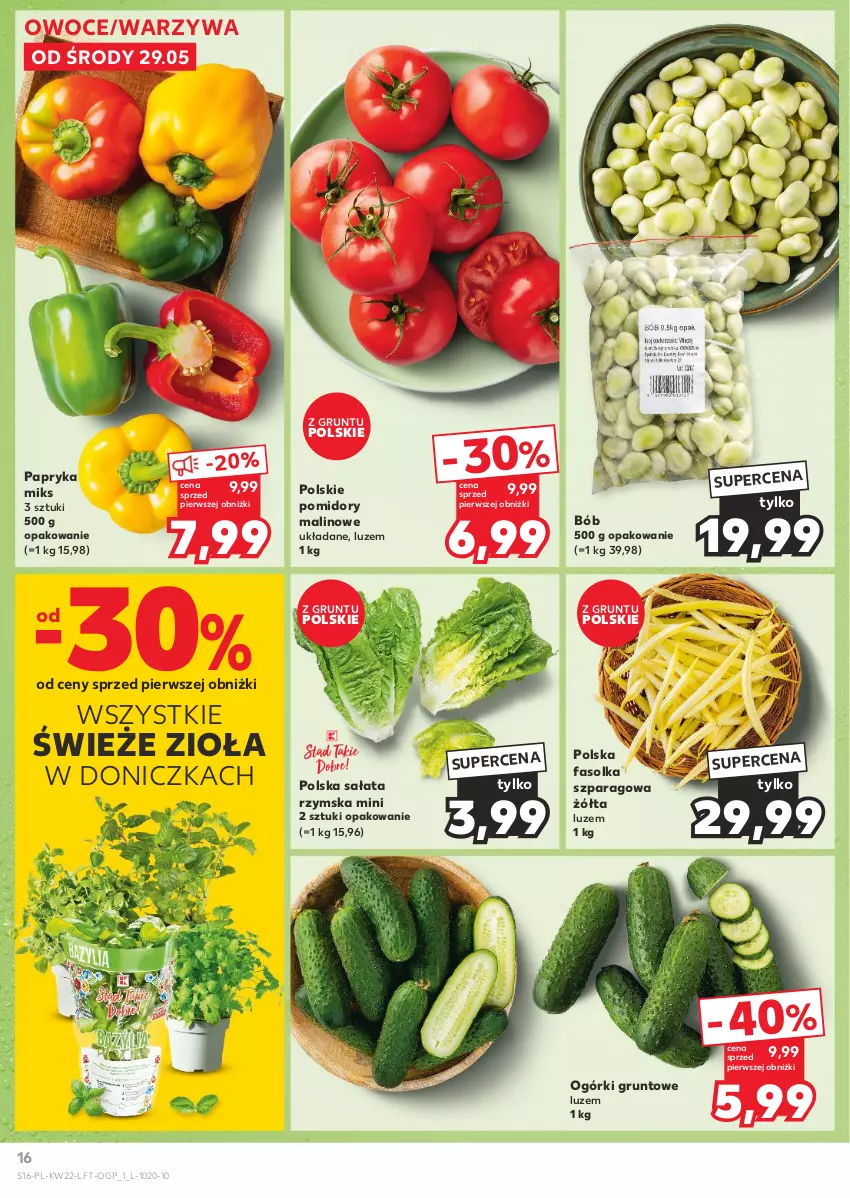 Gazetka promocyjna Kaufland - Gazetka tygodnia - ważna 29.05 do 05.06.2024 - strona 16 - produkty: Fa, Grunt, Owoce, Papryka, Pomidory, Sałat, Warzywa