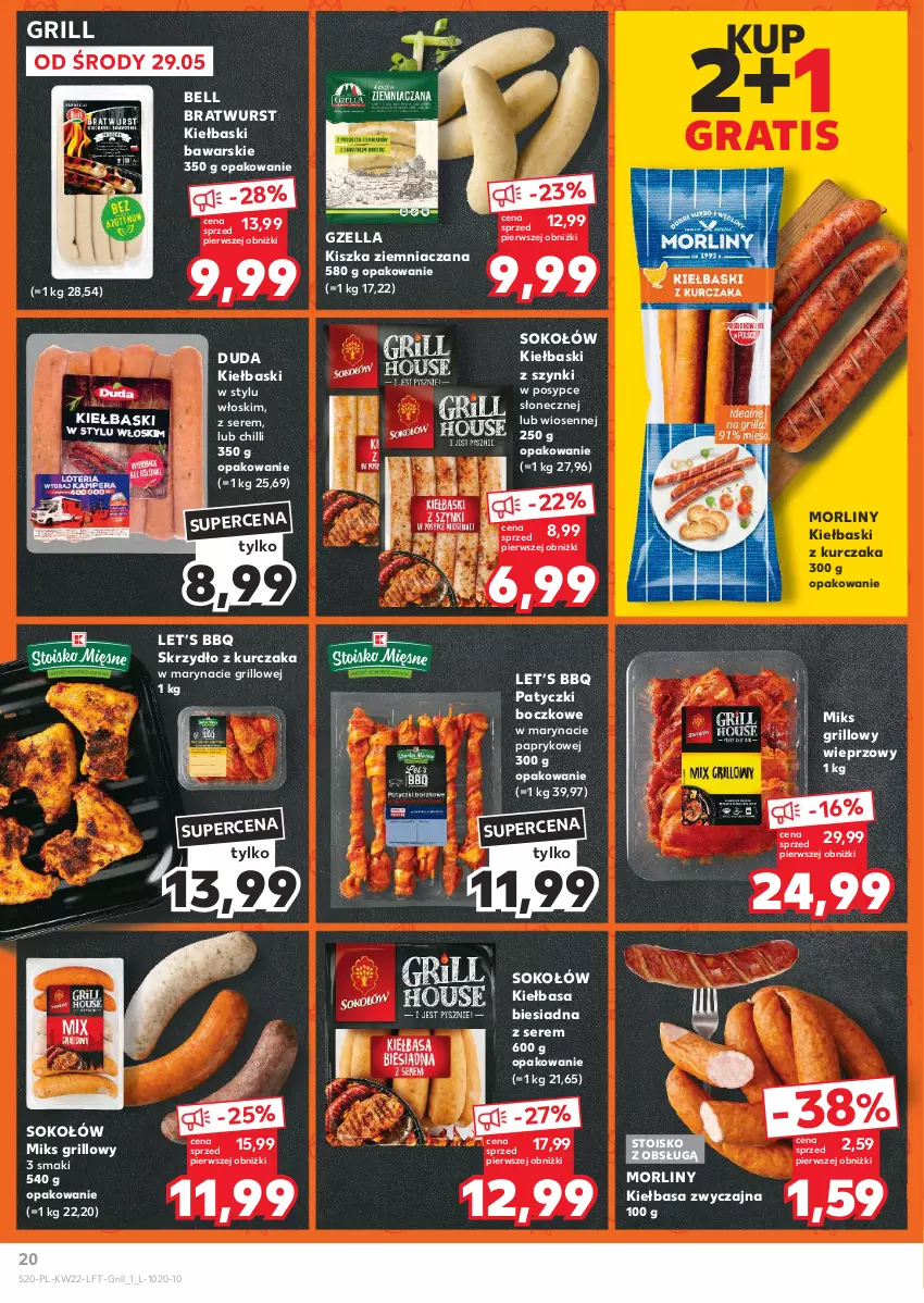 Gazetka promocyjna Kaufland - Gazetka tygodnia - ważna 29.05 do 05.06.2024 - strona 20 - produkty: Bell, Duda, Gra, Grill, Kiełbasa, Kiełbasa biesiadna, Kurczak, Morliny, Ser, Sok, Sokołów