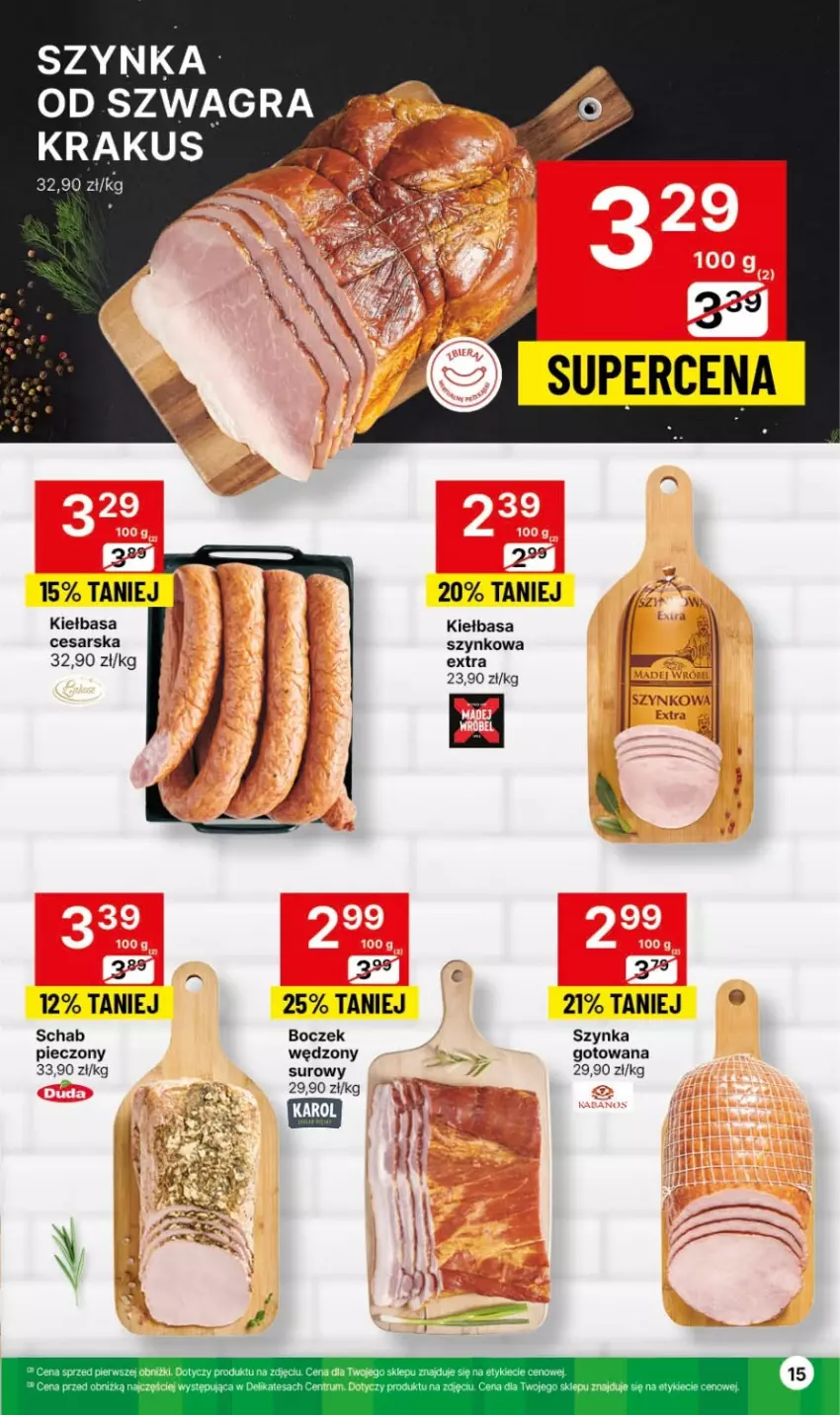 Gazetka promocyjna Delikatesy Centrum - Dyskontowe ceny w Delikatesach Centrum - ważna 09.11 do 15.11.2023 - strona 15 - produkty: Boczek, Gra, Kiełbasa, Krakus, Piec, Rum, Szynka