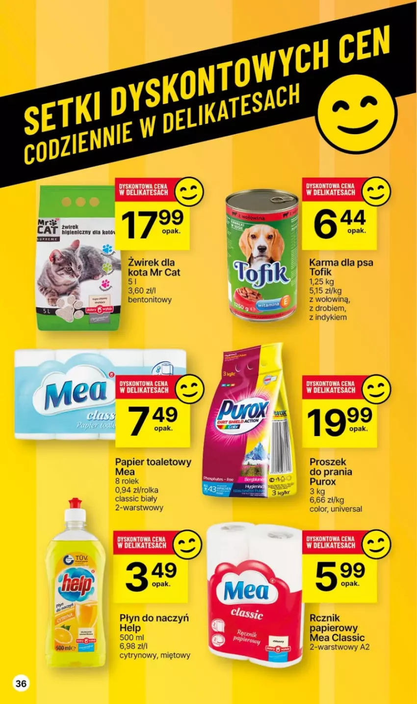 Gazetka promocyjna Delikatesy Centrum - Dyskontowe ceny w Delikatesach Centrum - ważna 09.11 do 15.11.2023 - strona 36 - produkty: Papier, Papier toaletowy, Proszek do prania, Pur