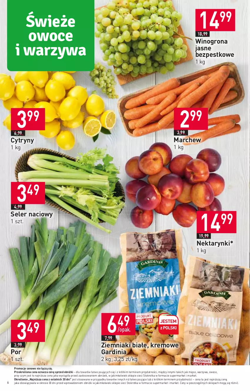 Gazetka promocyjna Stokrotka - Supermarket - ważna 22.02 do 28.02.2024 - strona 6 - produkty: Cytryny, Mięso, Nektar, Owoce, Por, Seler naciowy, Warzywa, Wino, Winogrona, Ziemniaki