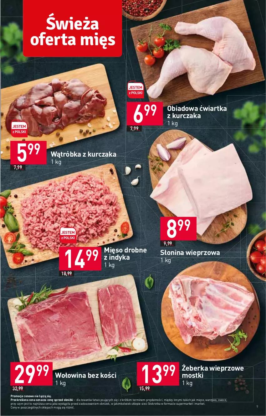 Gazetka promocyjna Stokrotka - Supermarket - ważna 22.02 do 28.02.2024 - strona 9 - produkty: Kurczak, Mięso, Owoce, Warzywa, Wołowina, Wołowina bez kości