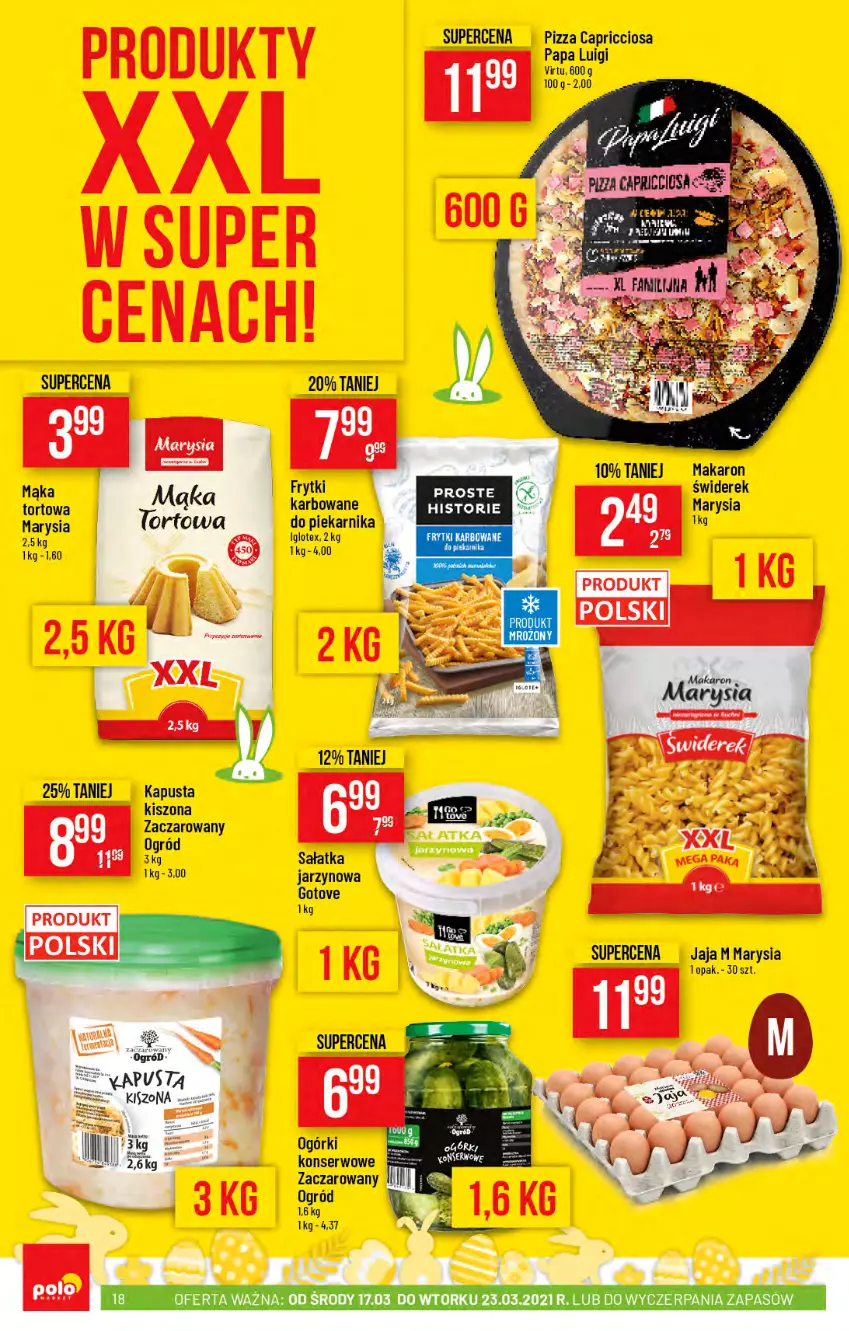 Gazetka promocyjna PoloMarket - Gazetka promocyjna  r - ważna 17.03 do 23.03.2021 - strona 18 - produkty: Frytki, Jaja, Mąka, Makaron, Ogród, Piekarnik, Pizza, Ser, Virtu