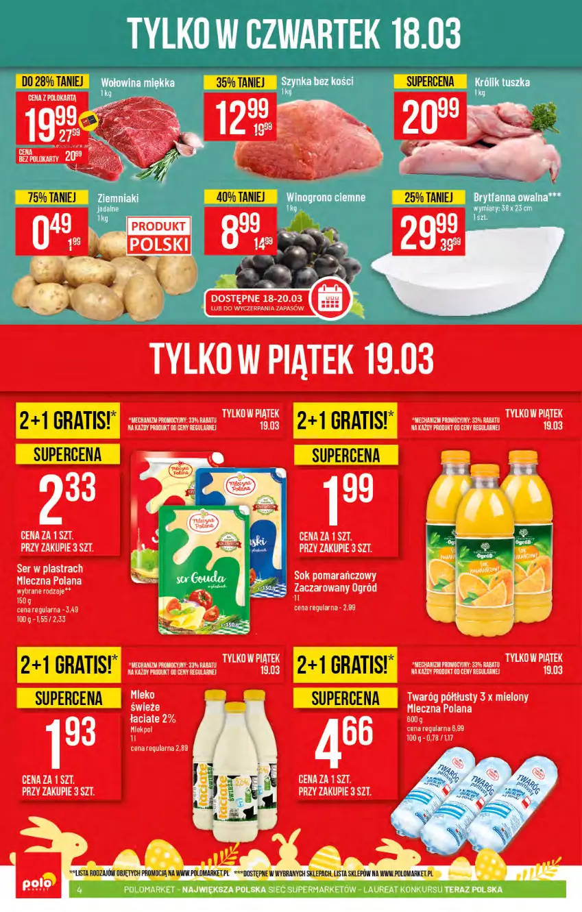 Gazetka promocyjna PoloMarket - Gazetka promocyjna  r - ważna 17.03 do 23.03.2021 - strona 4 - produkty: Gra, Laur, LG, Szynka, Tera, Wołowina