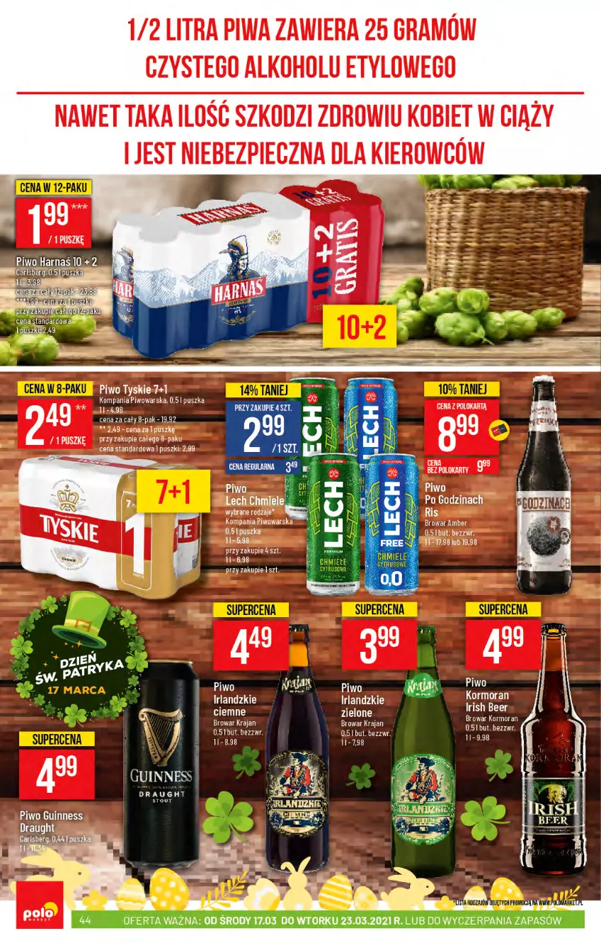 Gazetka promocyjna PoloMarket - Gazetka promocyjna  r - ważna 17.03 do 23.03.2021 - strona 44 - produkty: Carlsberg, Gra, Harnaś, Piec, Piwa, Piwo, Tyskie