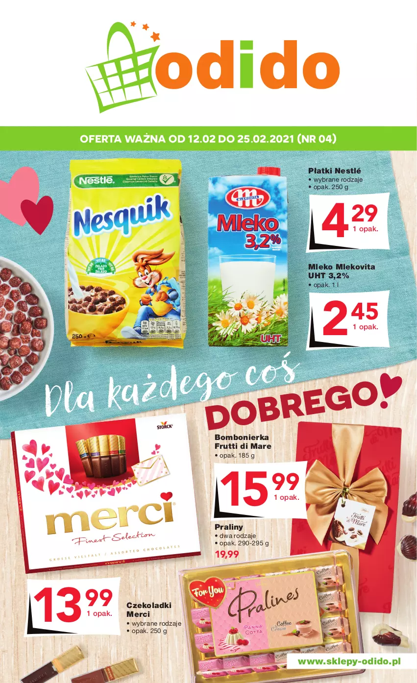 Gazetka promocyjna Odido - Dla każdego coś DOBREGO! - ważna 12.02 do 25.02.2021 - strona 1 - produkty: 7up, Baton, Biszkopty, Bukiet, Cheetos, Chrupki, Coca-Cola, Danie gotowe, Deser, Fa, Fanta, Felix, Gala, Góralki, Gouda, Harnaś, Herbata, Herbata owocowa, Hortex, Jacobs, Jacobs Velvet, Kabanos, Kawa, Kawa rozpuszczalna, Knorr, Krupnik, Lech Premium, Masło, Merci, Mirinda, Mleko, Mlekovita, Nałęczowianka, Napój, Napój energetyczny, Napój gazowany, Naturell, Naturella, Nestlé, Olewnik, Papier, Parówki, Parówki z szynki, Pepsi, Pepsi max, Piwo, Podpaski, Pomarańcze, Pomidory, Praliny, Proszek do prania, Pudliszki, Red Bull, Ryż, Ryż biały, Sałat, Ser, Sok, Sok pomarańczowy, Sokołów, Sos, Tatra, Teekanne, Torebka, Tulipan, Tymbark, Velvet, Wafle, Wkładki, Woda, Złoty Mazur, Zott, Zupa