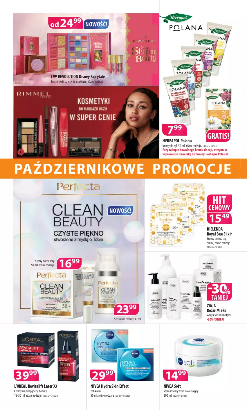 Gazetka promocyjna Drogerie Polskie - Gazetka - ważna 08.10 do 31.10.2021 - strona 2 - produkty: Bielenda, Disney, Fa, Fairy, Gra, Herbapol, L’Oréal, LANA, Makijaż, Mleko, Nivea, Rum, Ser, Serum, Serum do twarzy, Ziaja