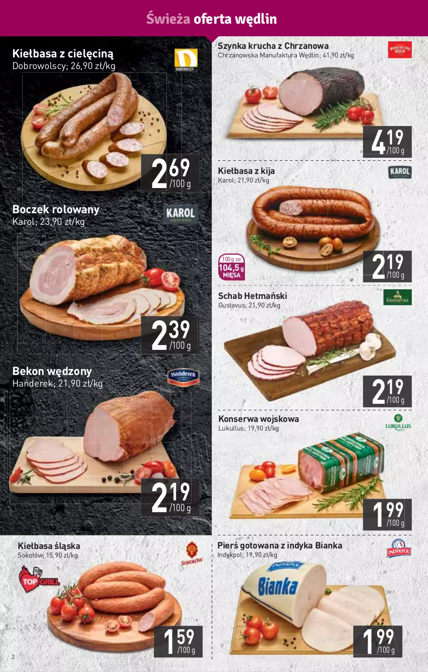Gazetka promocyjna Stokrotka - Market - ważna 13.05 do 19.05.2021 - strona 2 - produkty: Beko, Bianka, Boczek, Chrzan, Fa, HP, Kiełbasa, Kiełbasa śląska, Ser, Sok, Sokołów, Szynka