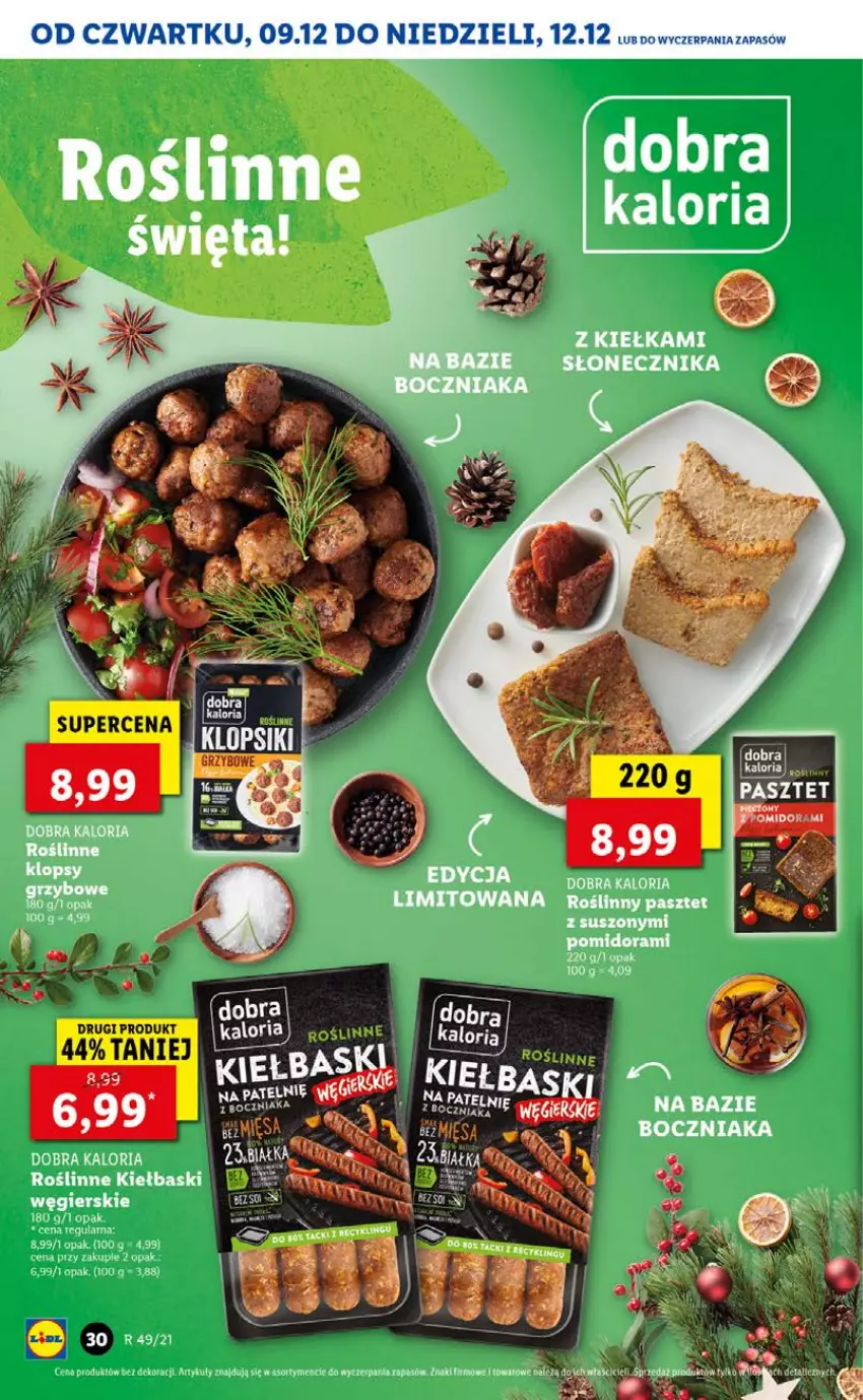 Gazetka promocyjna Lidl - GAZETKA OD 09.12 DO 12.12 - ważna 09.12 do 12.12.2021 - strona 30 - produkty: Boczniak, Pasztet, Roślinne kiełbaski