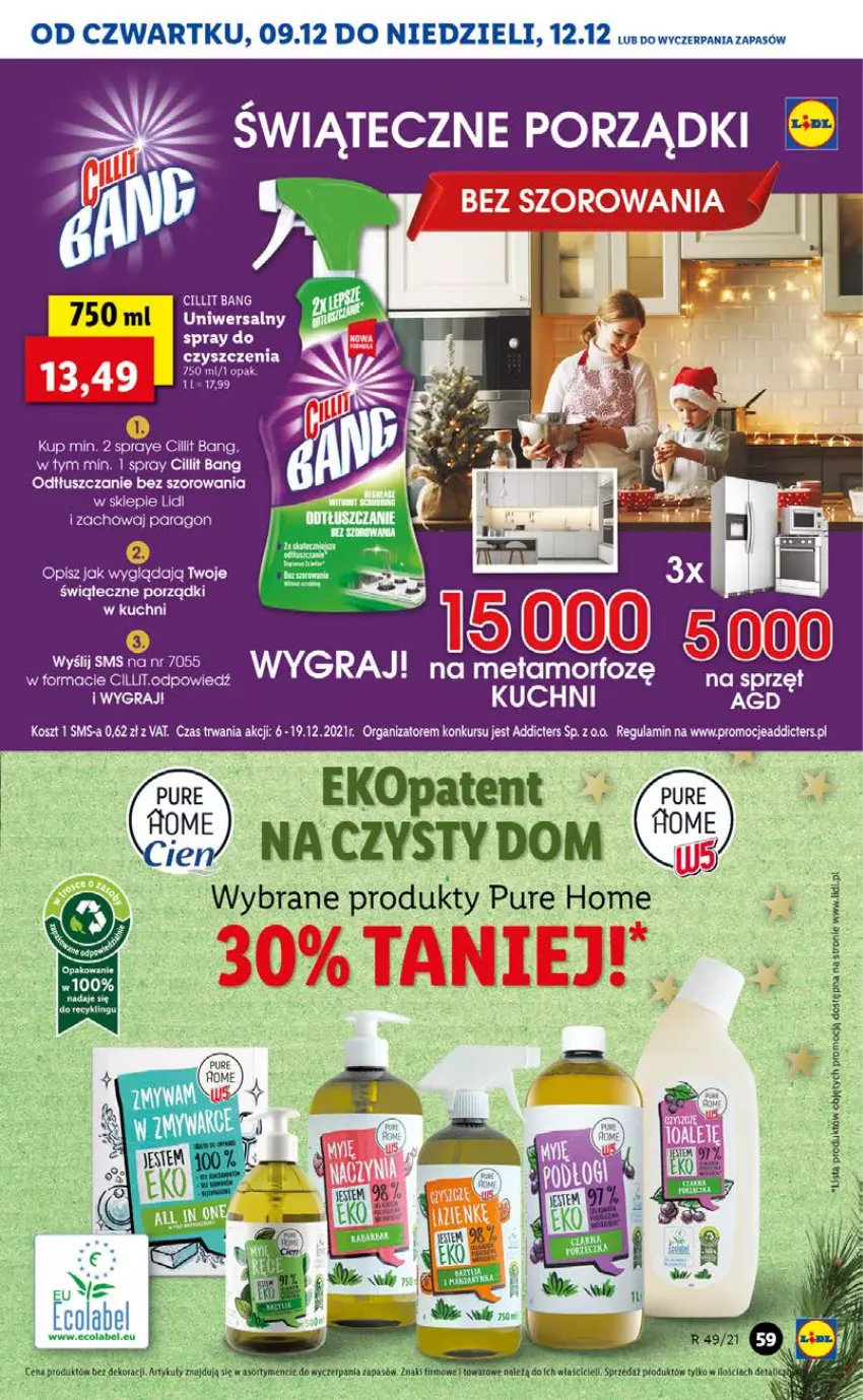 Gazetka promocyjna Lidl - GAZETKA OD 09.12 DO 12.12 - ważna 09.12 do 12.12.2021 - strona 59 - produkty: Cillit Bang, Gra, Kosz, Por