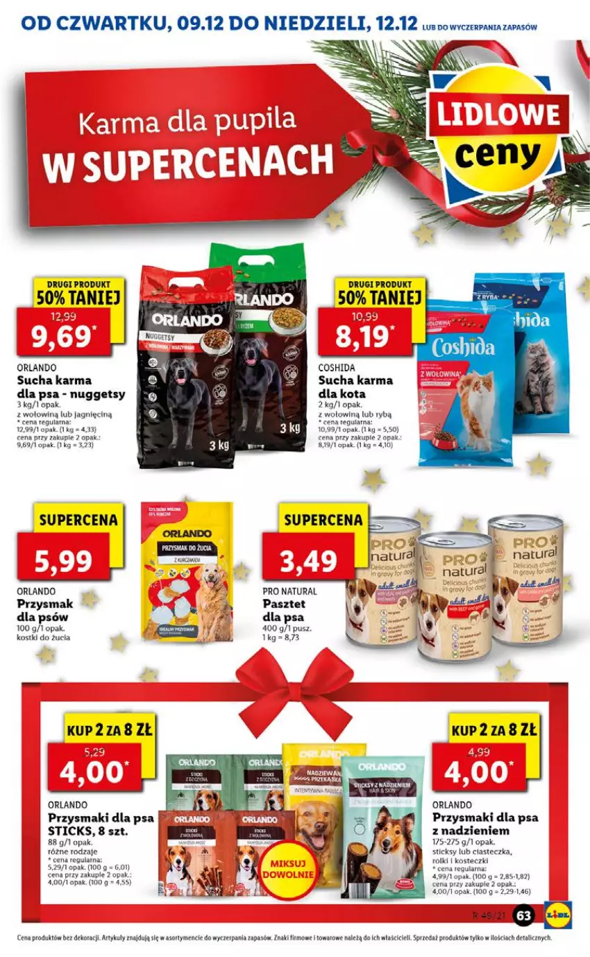 Gazetka promocyjna Lidl - GAZETKA OD 09.12 DO 12.12 - ważna 09.12 do 12.12.2021 - strona 63 - produkty: Pasztet, Przysmaki, Rolki, Sucha karma