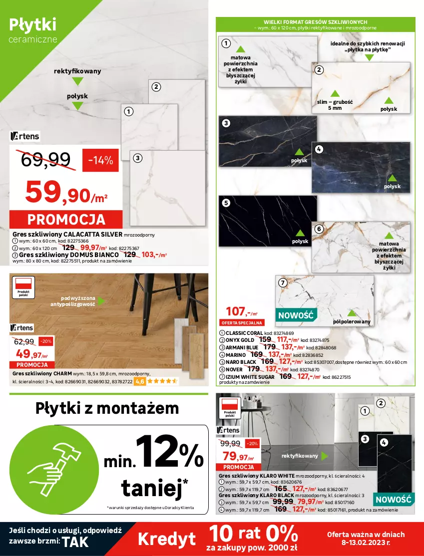 Gazetka promocyjna Leroy Merlin - Gazetka Leroy Merlin - ważna 08.02 do 28.02.2023 - strona 18 - produkty: Gra, Gres, Gres szkliwiony, Lack, Mus, Płytka, Por, Top