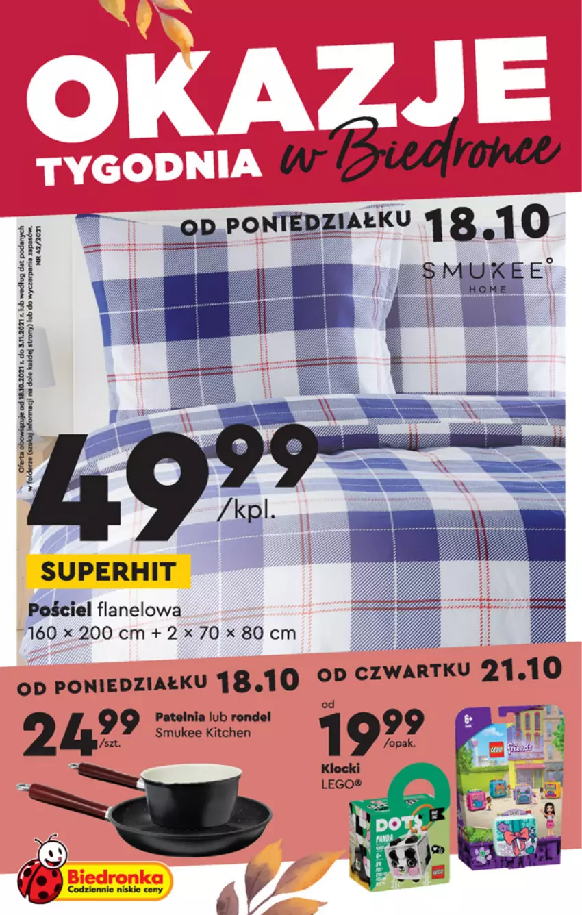 Gazetka promocyjna Biedronka - Oferta tygodnia - ważna 18.10 do 03.11.2021 - strona 1 - produkty: Patelnia, Pościel, Pościel flanelowa, Rondel