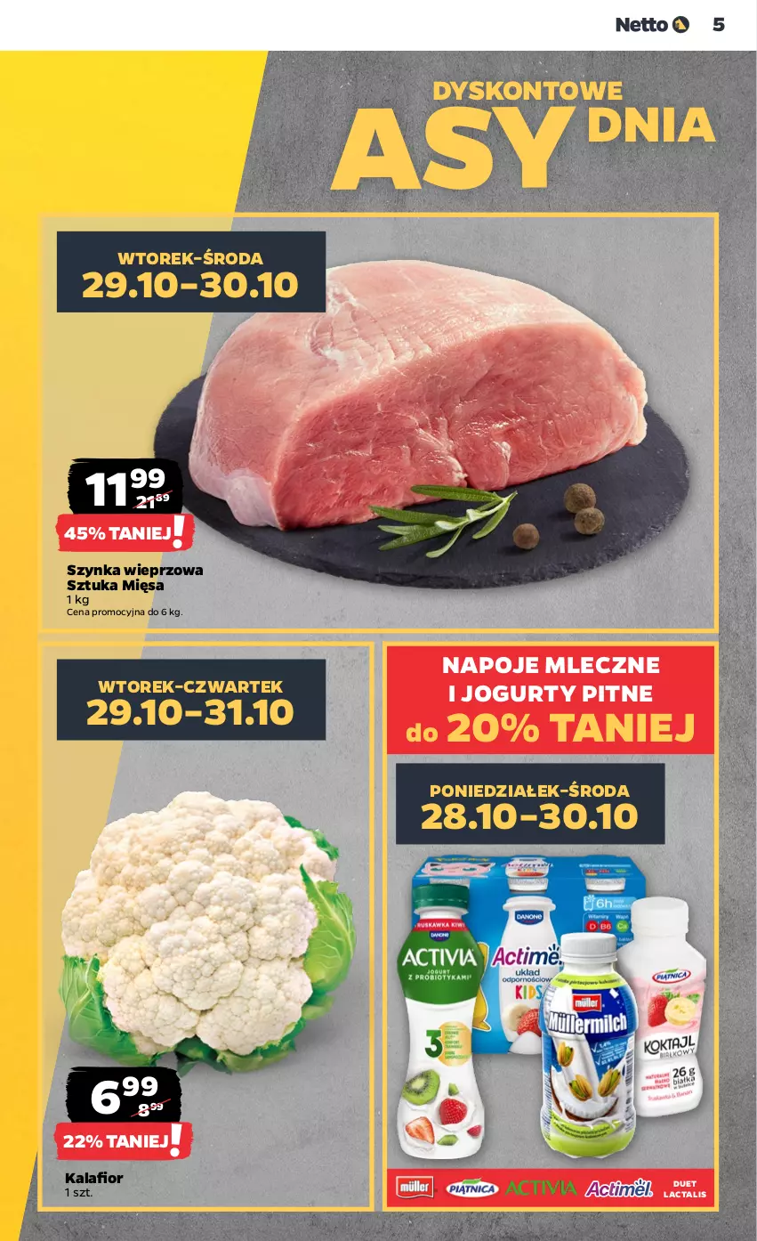 Gazetka promocyjna Netto - Artykuły spożywcze - ważna 28.10 do 02.11.2024 - strona 5 - produkty: Jogurt, Napoje, Szynka, Szynka wieprzowa