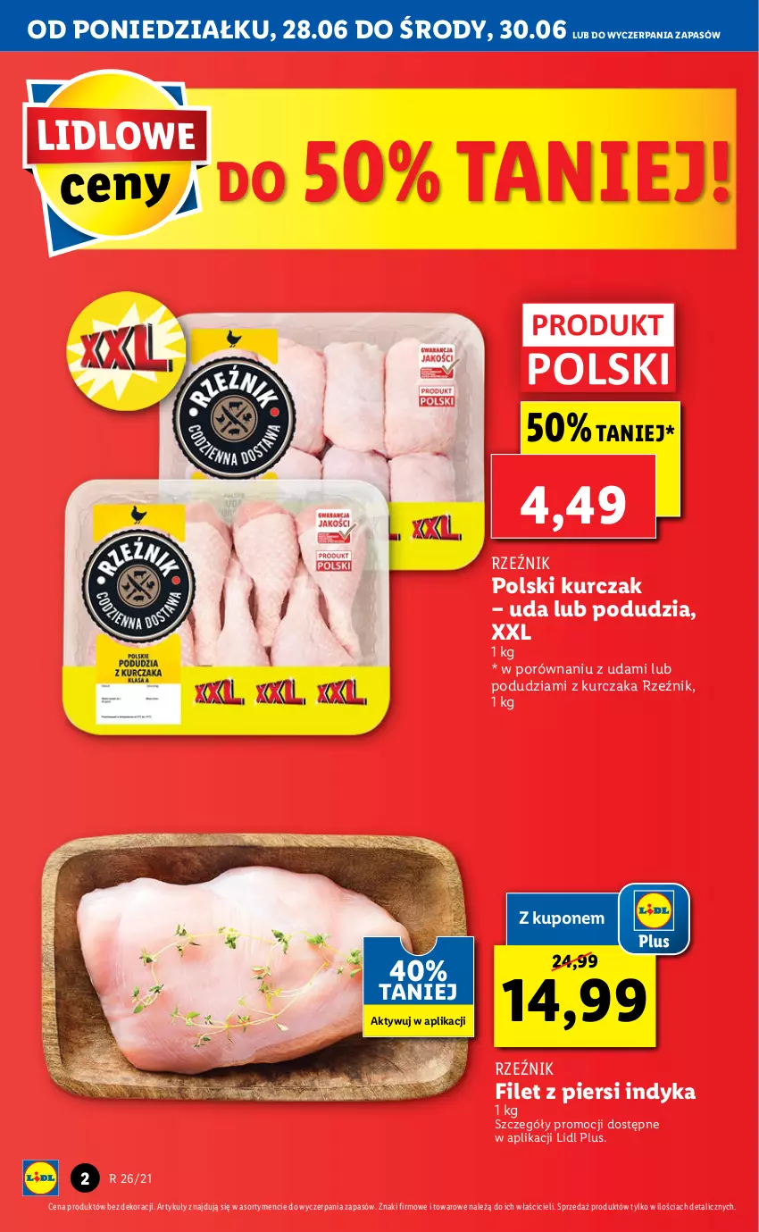 Gazetka promocyjna Lidl - GAZETKA - ważna 28.06 do 30.06.2021 - strona 2 - produkty: Filet z piersi indyka, Kurczak, Por