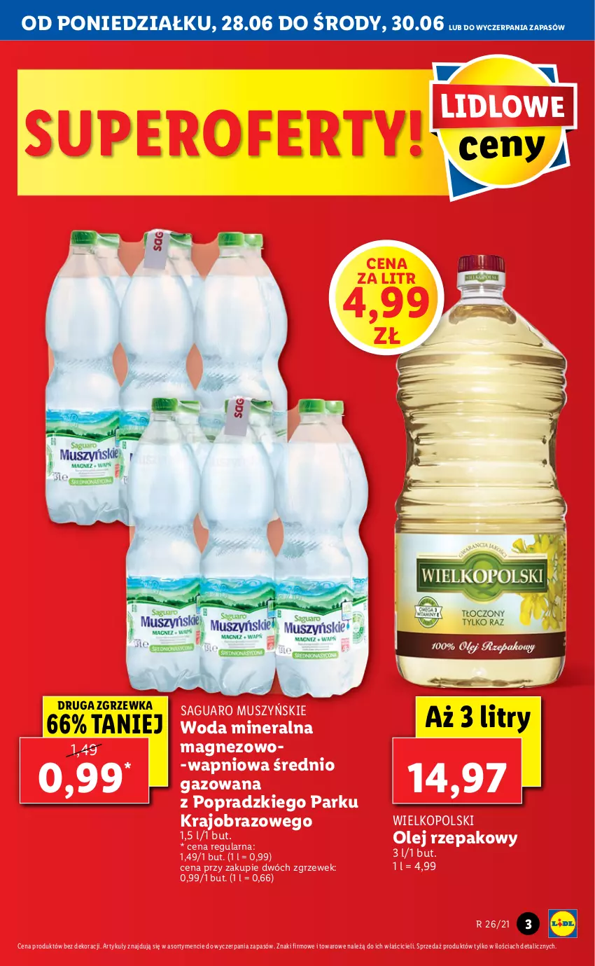 Gazetka promocyjna Lidl - GAZETKA - ważna 28.06 do 30.06.2021 - strona 3 - produkty: Magnez, Mus, Obraz, Olej, Olej rzepakowy, Woda, Woda mineralna