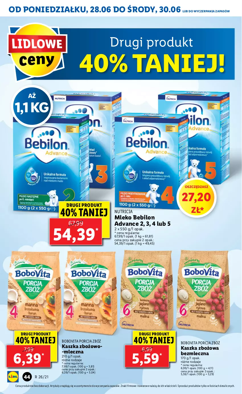 Gazetka promocyjna Lidl - GAZETKA - ważna 28.06 do 30.06.2021 - strona 44 - produkty: BoboVita, Mleko, Mleko Bebilon, Por