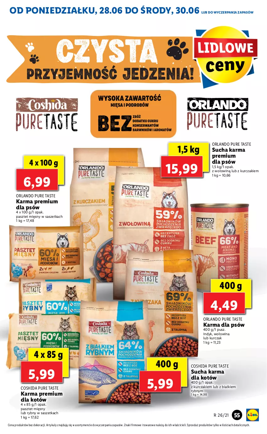 Gazetka promocyjna Lidl - GAZETKA - ważna 28.06 do 30.06.2021 - strona 55 - produkty: Kurczak, Pasztet, Pur, Sucha karma, Wołowina