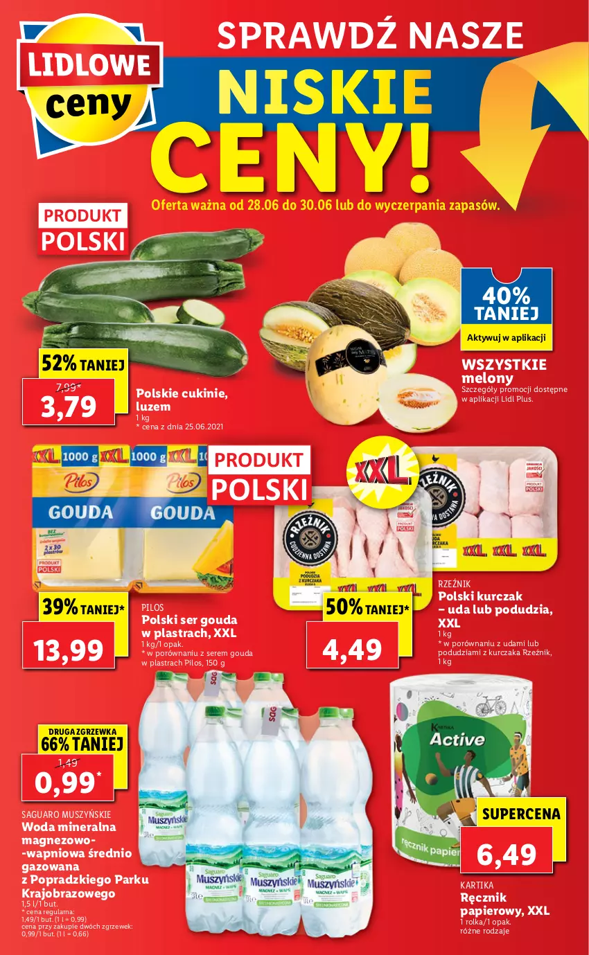 Gazetka promocyjna Lidl - GAZETKA - ważna 28.06 do 30.06.2021 - strona 57 - produkty: Gouda, Kurczak, Magnez, Melon, Mus, Obraz, Papier, Pilos, Por, Ręcznik, Ser, Woda, Woda mineralna