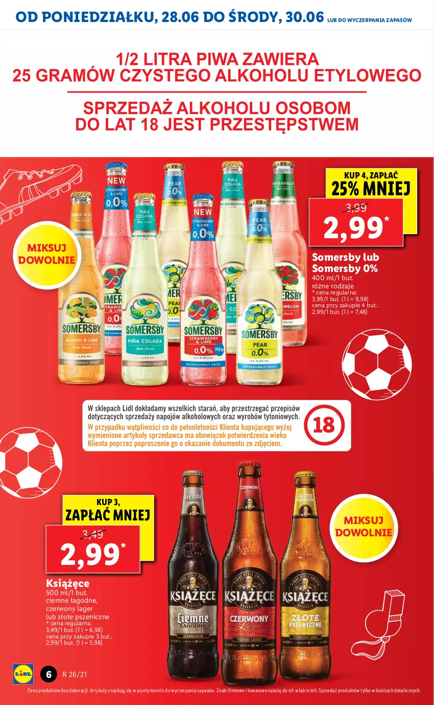 Gazetka promocyjna Lidl - GAZETKA - ważna 28.06 do 30.06.2021 - strona 6 - produkty: Książęce, Somersby