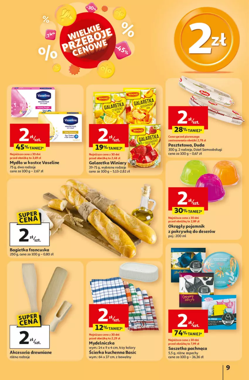 Gazetka promocyjna Auchan - Gazetka Wielkie Przeboje Cenowe Hipermarket Auchan - ważna 02.01 do 07.01.2026 - strona 9 - produkty: Bagietka, Deser, Duda, Gala, Galaretka, Mydelniczka, Mydło, Pasztet, Pojemnik, Pojemnik z pokrywką, Ser, Winiary