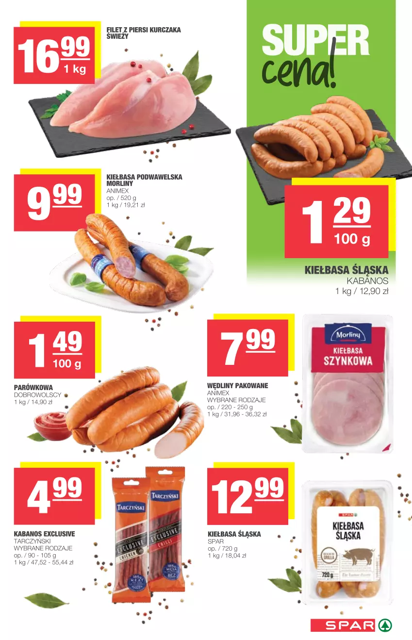 Gazetka promocyjna Spar - Eurospar - ważna 16.06 do 22.06.2021 - strona 4 - produkty: Kabanos, Kiełbasa, Kiełbasa podwawelska, Kiełbasa śląska, Kurczak, Morliny, Tarczyński, Wawel