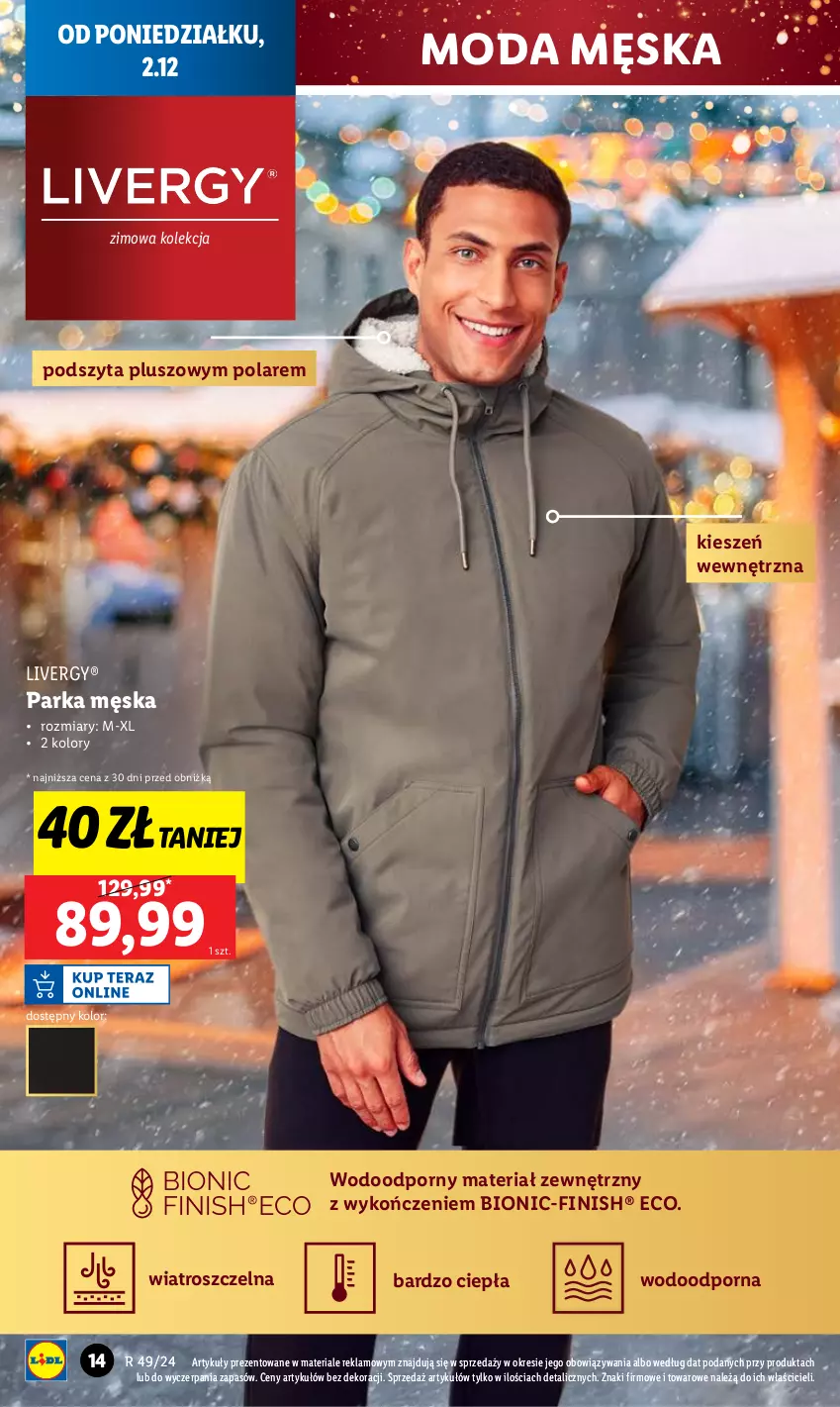 Gazetka promocyjna Lidl - GAZETKA - ważna 02.12 do 07.12.2024 - strona 14 - produkty: Finish, Moda, Parka, Por