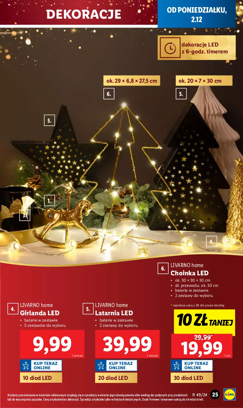 Gazetka promocyjna Lidl - GAZETKA - ważna 02.12 do 07.12.2024 - strona 25 - produkty: Choinka, Girlanda, Inka, Ivar, Latarnia