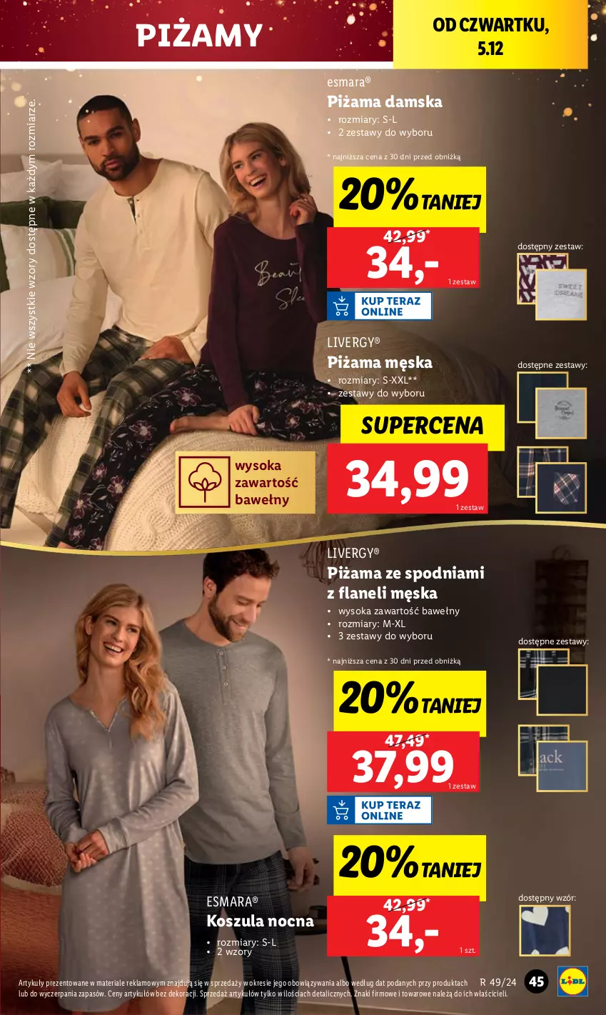 Gazetka promocyjna Lidl - GAZETKA - ważna 02.12 do 07.12.2024 - strona 49 - produkty: Kosz, Koszula, Koszula nocna, Piżama, Sok