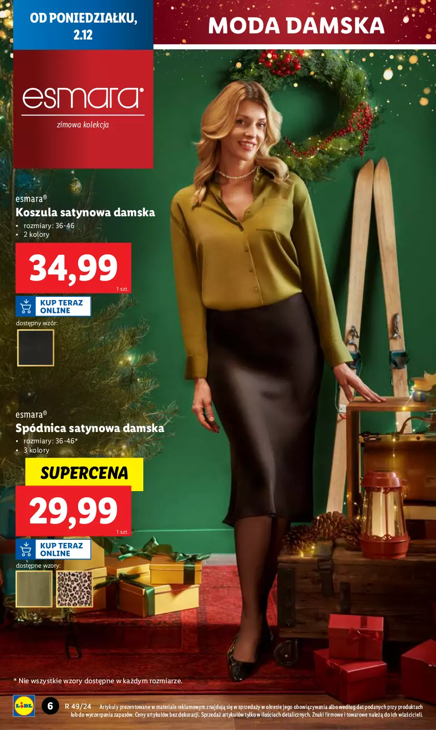 Gazetka promocyjna Lidl - GAZETKA - ważna 02.12 do 07.12.2024 - strona 6 - produkty: Kosz, Koszula, Moda, Spódnica