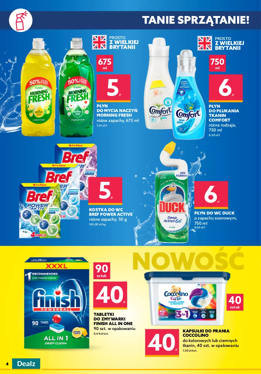 Gazetka promocyjna Dealz - Super ceny na Święta - sprawdź ofertę! - ważna 03.11 do 16.11.2021 - strona 4 - produkty: Bref, Chusteczki, Coccolino, Colgate, Do mycia naczyń, Dove, Duck, Finish, Huggies, Kapsułki do prania, Kostka do wc, Kostka myjąca, LG, Listerine, Luksja, Palmolive, Pasta do zębów, Płyn do mycia, Płyn do mycia naczyń, Płyn do płukania, Płyn do płukania jamy ustnej, Płyn do wc, Sos, Sprzątanie, Szampon, Tablet, Tabletki do zmywarki, Zmywarki