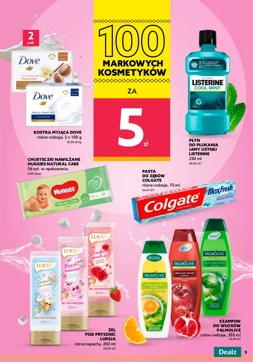 Gazetka promocyjna Dealz - Super ceny na Święta - sprawdź ofertę! - ważna 03.11 do 16.11.2021 - strona 5 - produkty: Bref, Chusteczki, Coccolino, Colgate, Do mycia naczyń, Dove, Duck, Finish, Huggies, Kapsułki do prania, Kostka do wc, Kostka myjąca, LG, Listerine, Luksja, Palmolive, Pasta do zębów, Płyn do mycia, Płyn do mycia naczyń, Płyn do płukania, Płyn do płukania jamy ustnej, Płyn do wc, Sos, Sprzątanie, Szampon, Tablet, Tabletki do zmywarki, Zmywarki