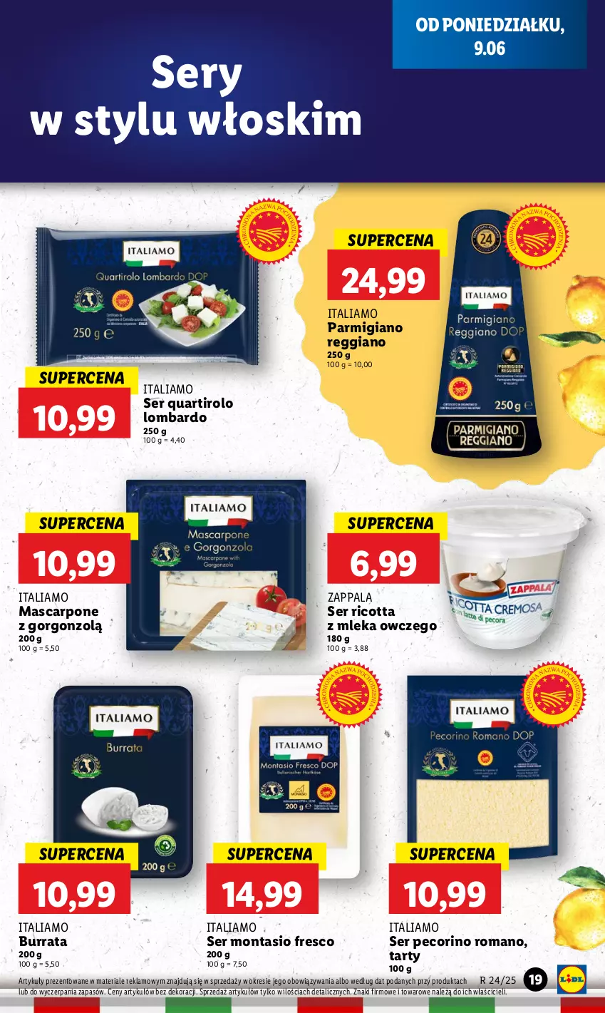 Gazetka promocyjna Lidl - GAZETKA - ważna 09.06 do 11.06.2025 - strona 21 - produkty: Burrata, Fresco, Mascarpone, Pecorino, Ricotta, Ser