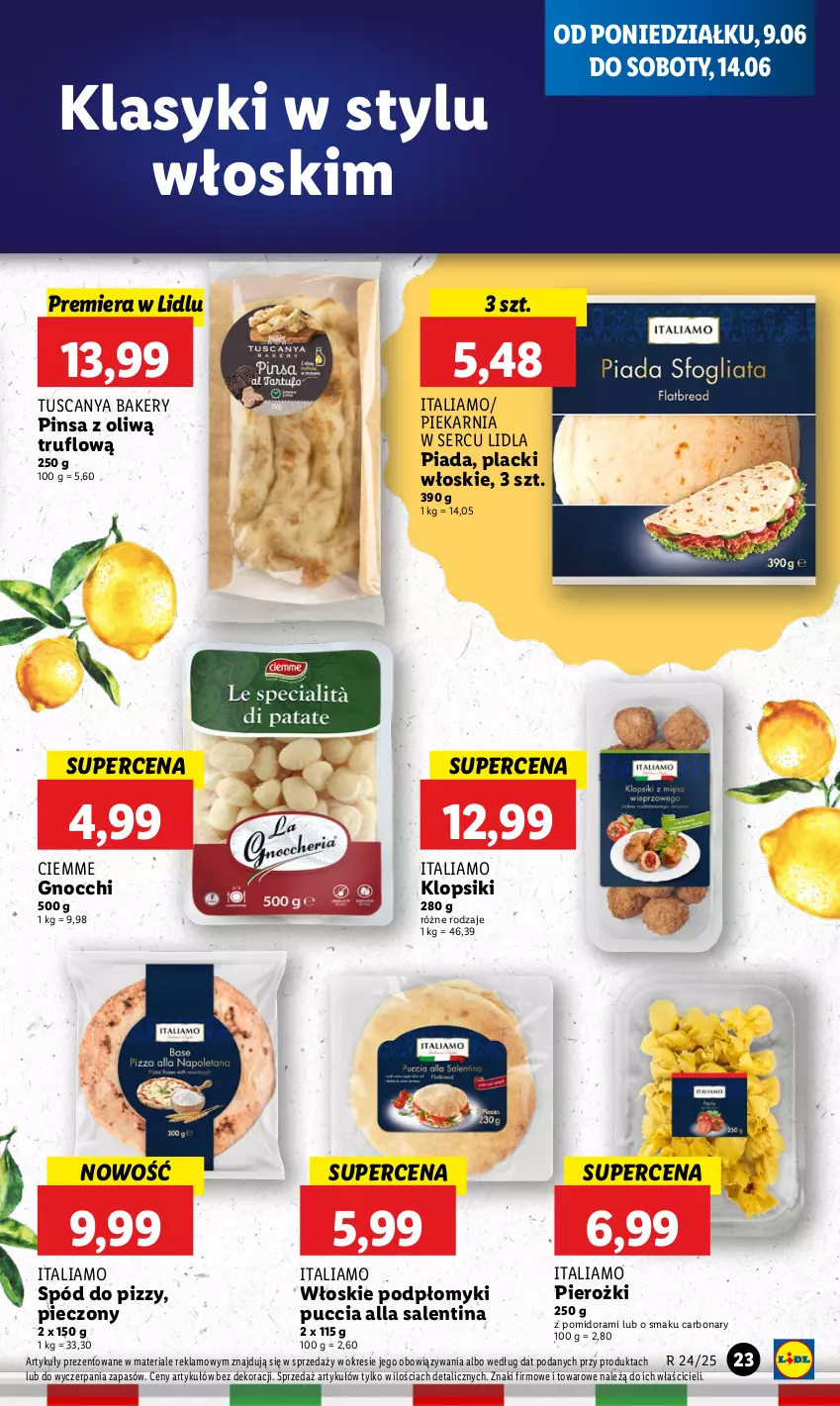 Gazetka promocyjna Lidl - GAZETKA - ważna 09.06 do 11.06.2025 - strona 25 - produkty: Gnocchi, Klopsiki, Lack, Piec, Ser, Spód do pizzy