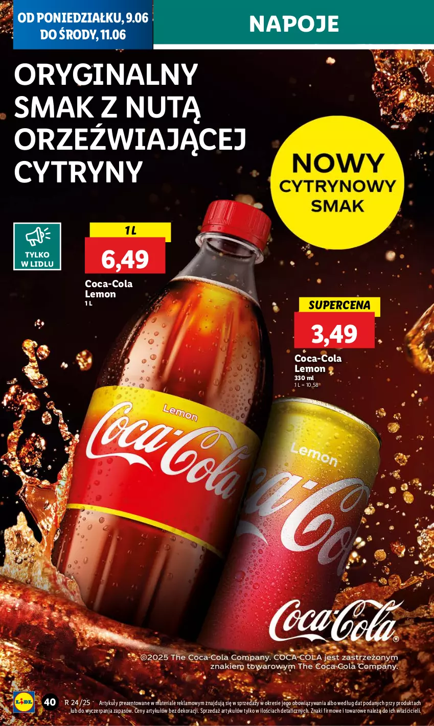 Gazetka promocyjna Lidl - GAZETKA - ważna 09.06 do 11.06.2025 - strona 46 - produkty: Coca-Cola, Cytryny, Gin, Napoje