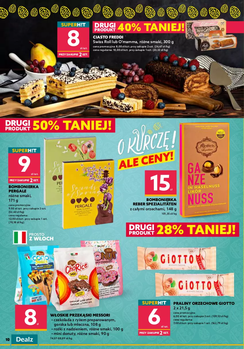 Gazetka promocyjna Dealz - NOWA GAZETKAO kurczę! Ale ceny! - ważna 06.04 do 19.04.2022 - strona 10 - produkty: Baton, Bounty, Czekolada, Donut, Kinder, Kinder Bueno, Kit Kat, Mars, Nuty, Praliny, Ryż, Snickers, Tonik, Twix