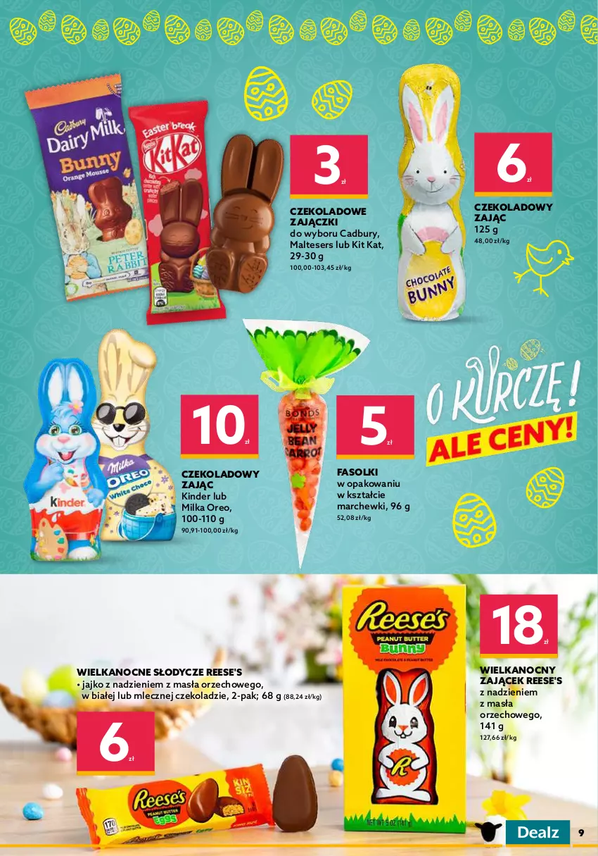 Gazetka promocyjna Dealz - NOWA GAZETKAO kurczę! Ale ceny! - ważna 06.04 do 19.04.2022 - strona 9 - produkty: Fa, Kakao, Kinder, Kit Kat, Milka, Oreo, Ser