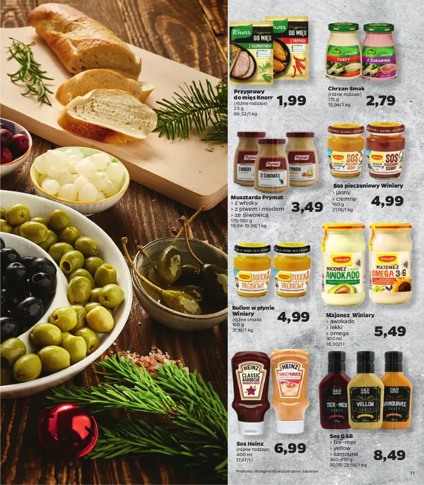 Gazetka promocyjna Netto - Katalog znanych marek - ważna 09.12 do 24.12.2021 - strona 11 - produkty: Bazyl, Bazylia, Bulion, Chrzan, Czosnek, Gin, Heinz, Knorr, Lion, Majonez, Monini, Mus, Musztarda, Ocet, Ocet balsamiczny, Ogórki konserwowe, Olej, Oliwa z oliwek, Oliwki, Piec, Pomidory, Prymat, Przyprawy, Ser, Sos, Sos pieczeniowy, Tuńczyk, Whisky, Winiary