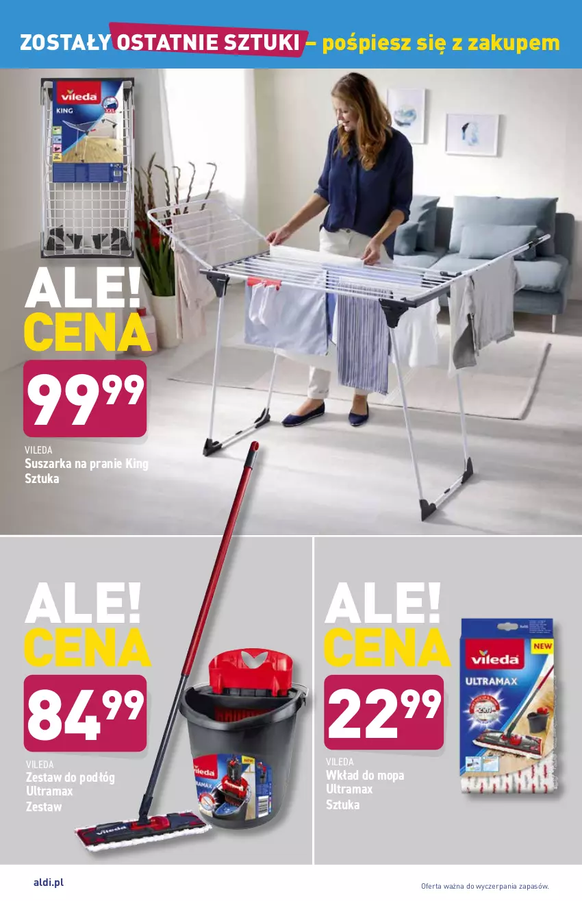 Gazetka promocyjna Aldi - ważna 26.07 do 31.07.2021 - strona 45 - produkty: Mop, Rama, Suszarka, Suszarka na pranie, Vileda, Wkład do mopa