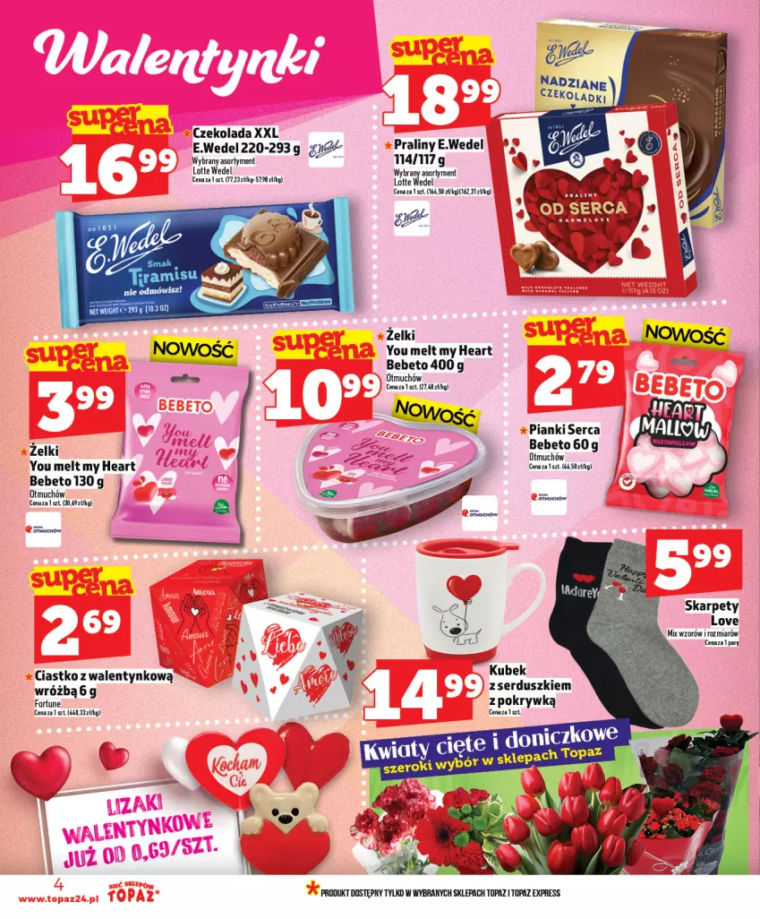 Gazetka promocyjna Topaz - Gazetka - ważna 05.02 do 11.02.2026 - strona 4 - produkty: Czekolada, Kubek, Praliny, Ser, Top